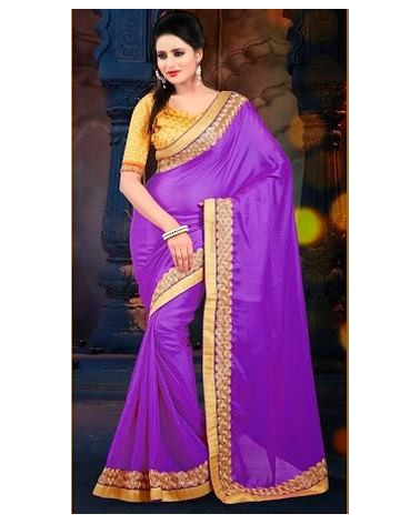 Saree fashion violet